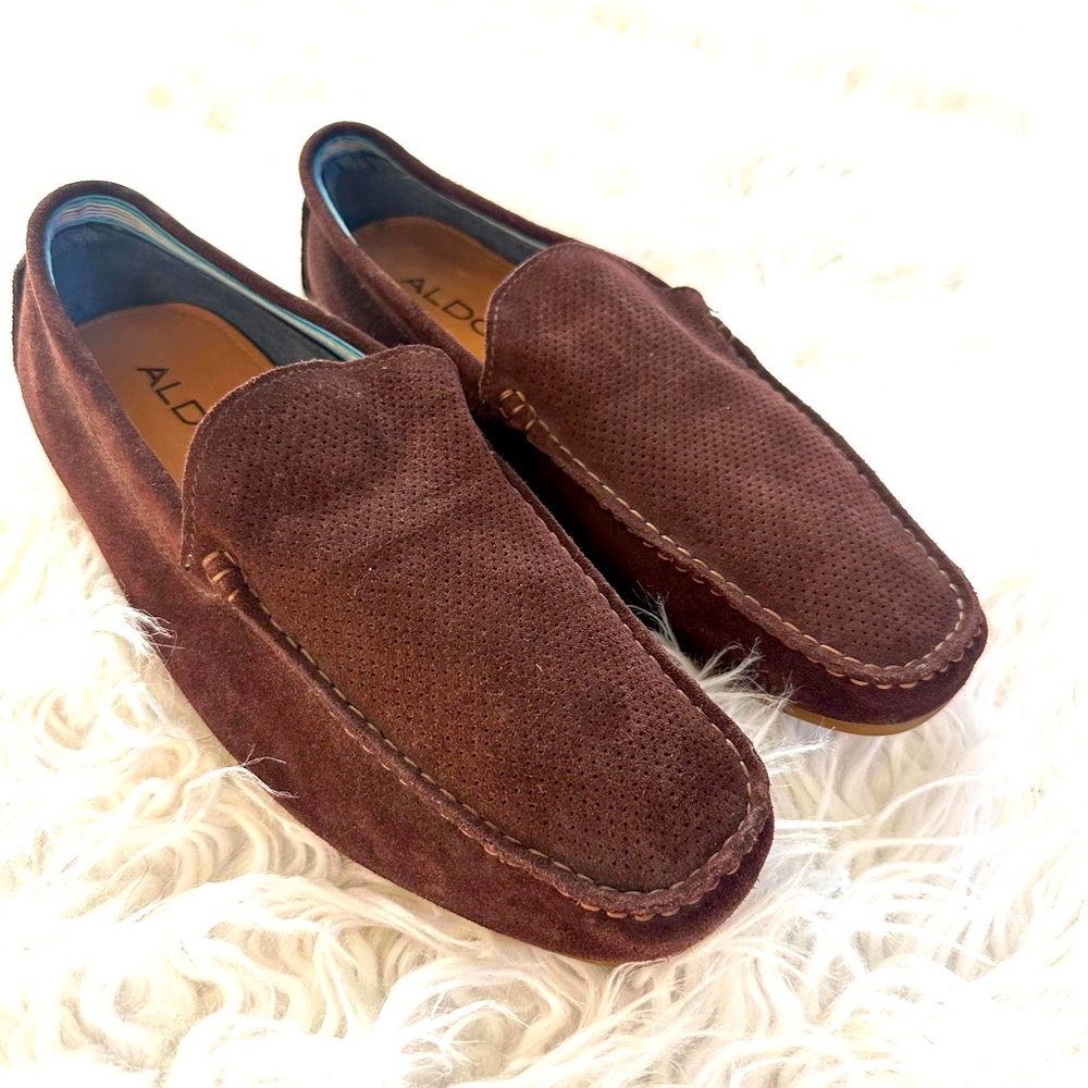 Aldo Loafer Slipper Suede Brown Size 11